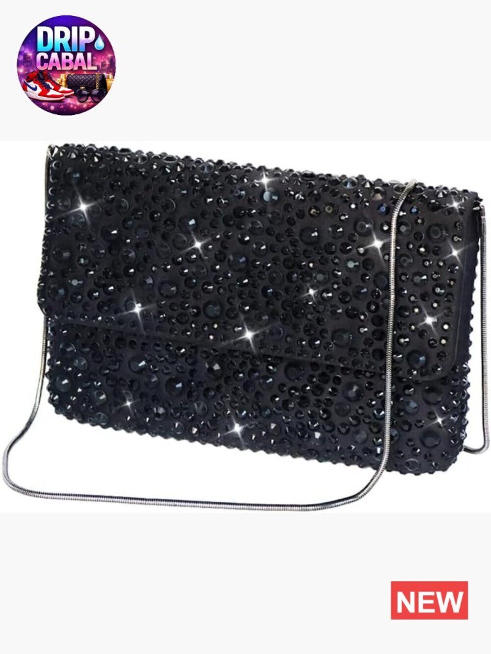 Sparkling Crystal Rhinestone Evening Clutch Bag Chain Shoulder Purse Wedding
